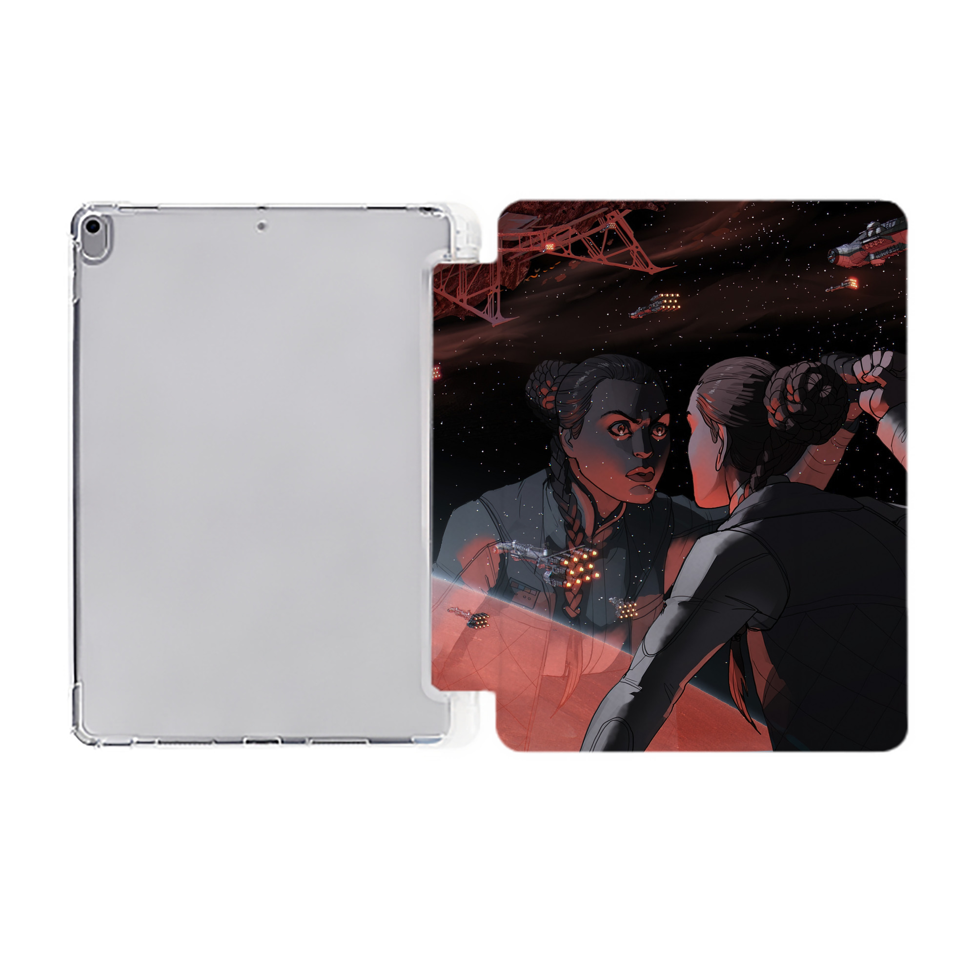 （画像用） スター・ウォーズ Star Wars IPad ケース ペン収納付き 三つ折りスタンド PUレザー×シリコン 対応機種9.5/10.5/10.9インチ